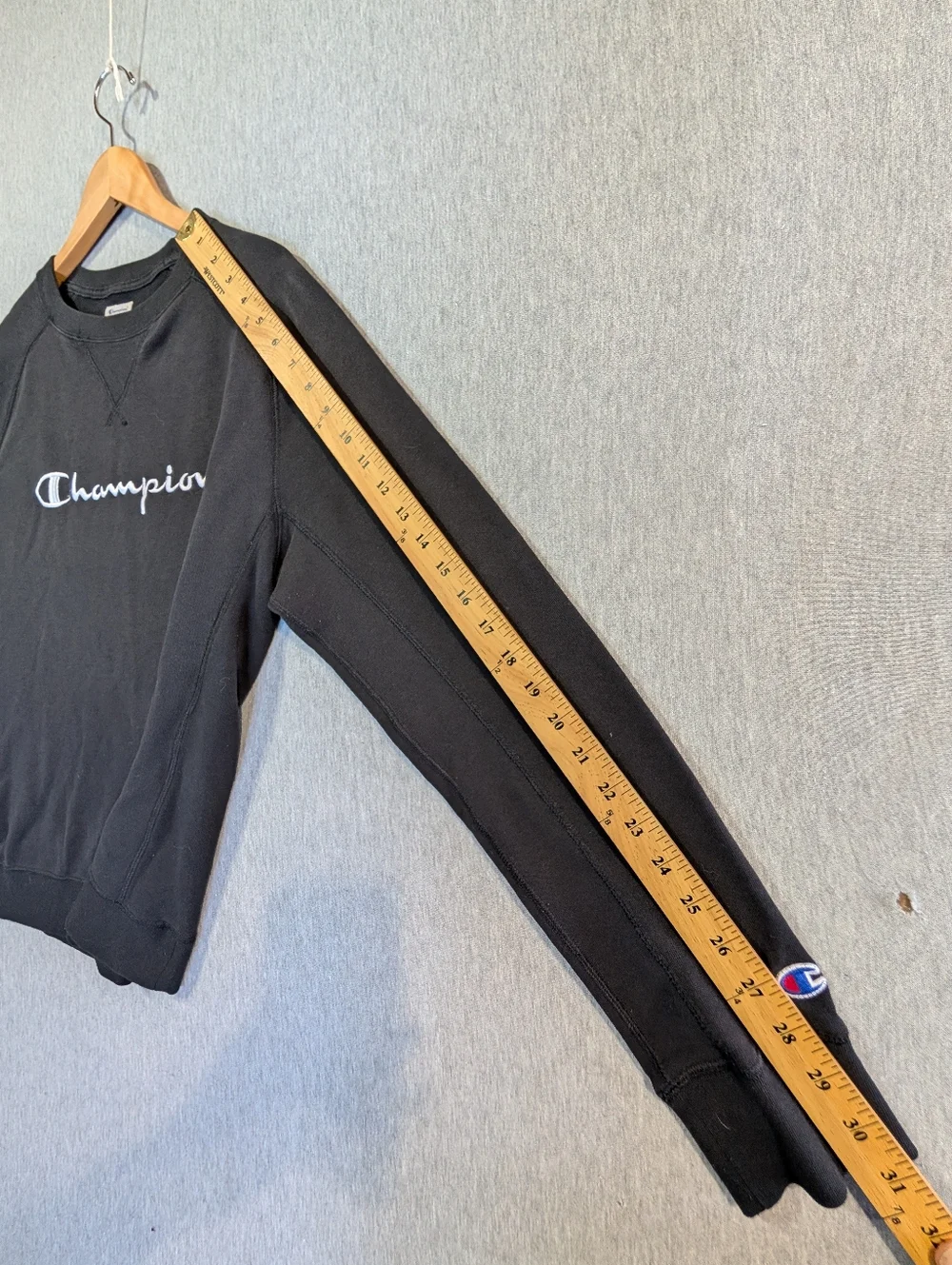 Champion Athletic Lightweight Sweatshirt Women's Large Black White Embroidered - Picture 6 of 9